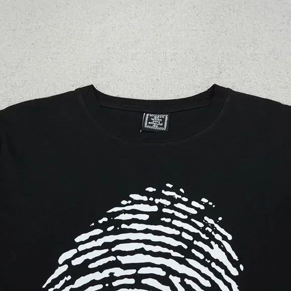 Always Black Personalized Fingerprint Short Sleeve T Shirt